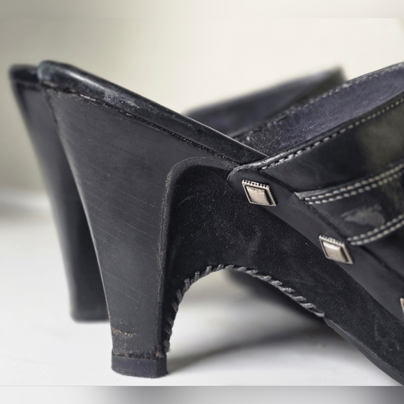 Cole Haan Black Leather Studded Mules 7 1/2 - Picture 9 of 12